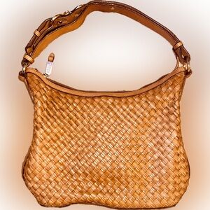 Cole Haan Woven Brown Hobo Bag